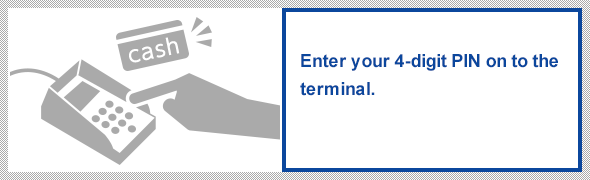 Enter your 4 digit PIN on to the terminal.